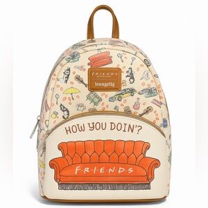 Loungefly Friends Cream and Orange Friends Backpack